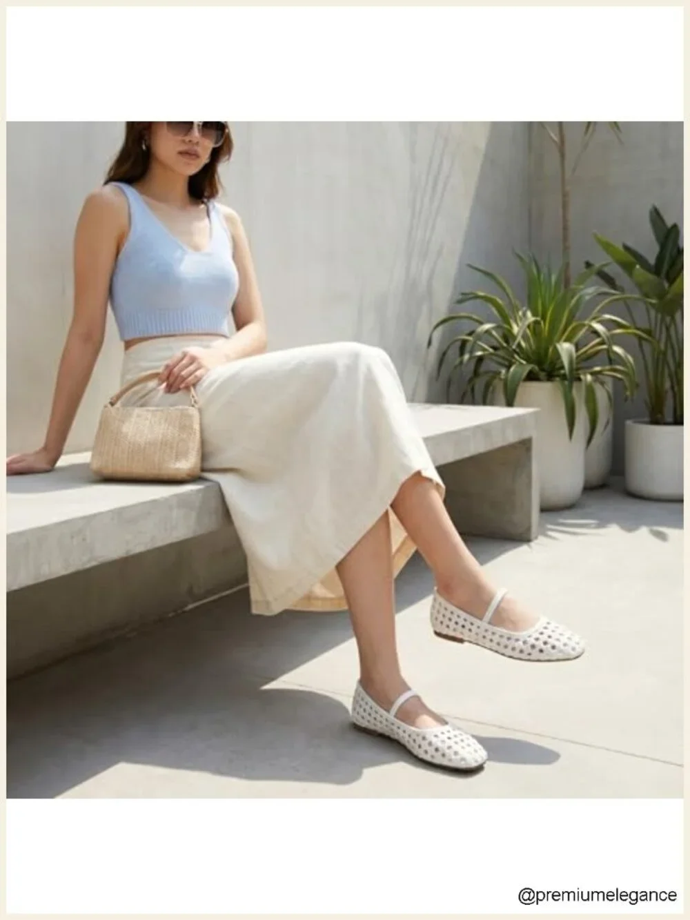 Woven Ballet Flats with Elastic Strap, Memory Foam Insole